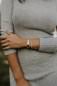 Preview: Tragebild Magnet-Kupferspange Harmony Slim & Magnet-Armband Lady Line Silber
